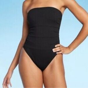 Shade & Shore Bandeau One Piece w/ Removable Spaghetti Straps